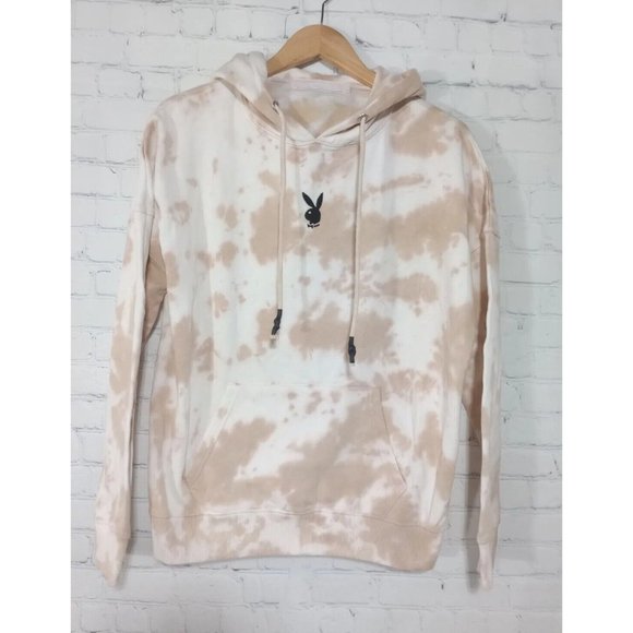 PLAYBOY X Missguided Logo Hooded Sweatshirt Size 10 Tye Dye Rare - Picture 1 of 6